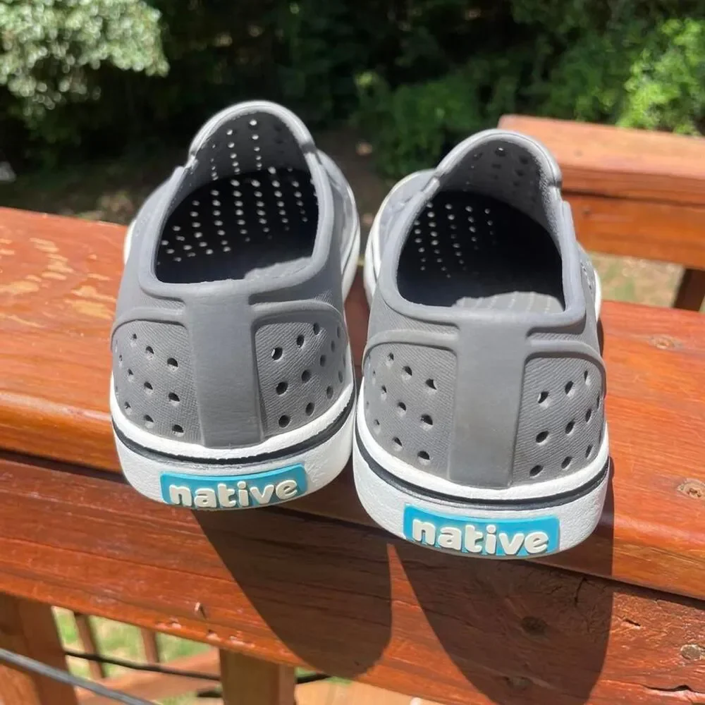 Native Junior 2 Grey and Silver Sandals